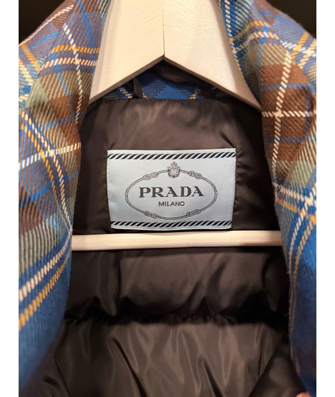 PRADA Синий полиэстеровый пуховик, фото 3