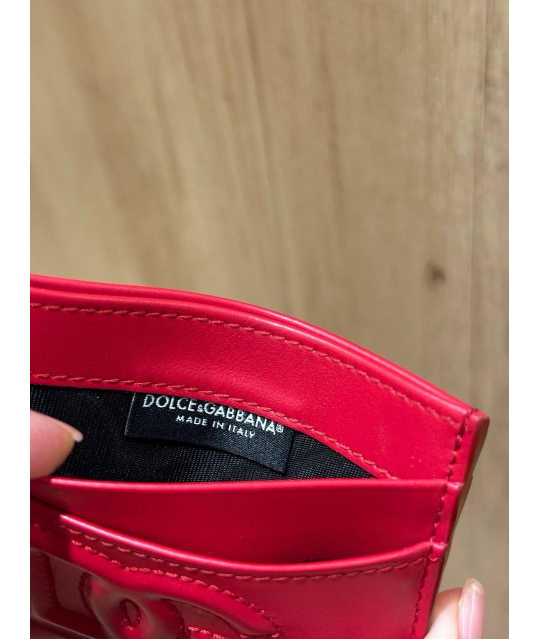 DOLCE&GABBANA Красный кожаный кардхолдер, фото 3