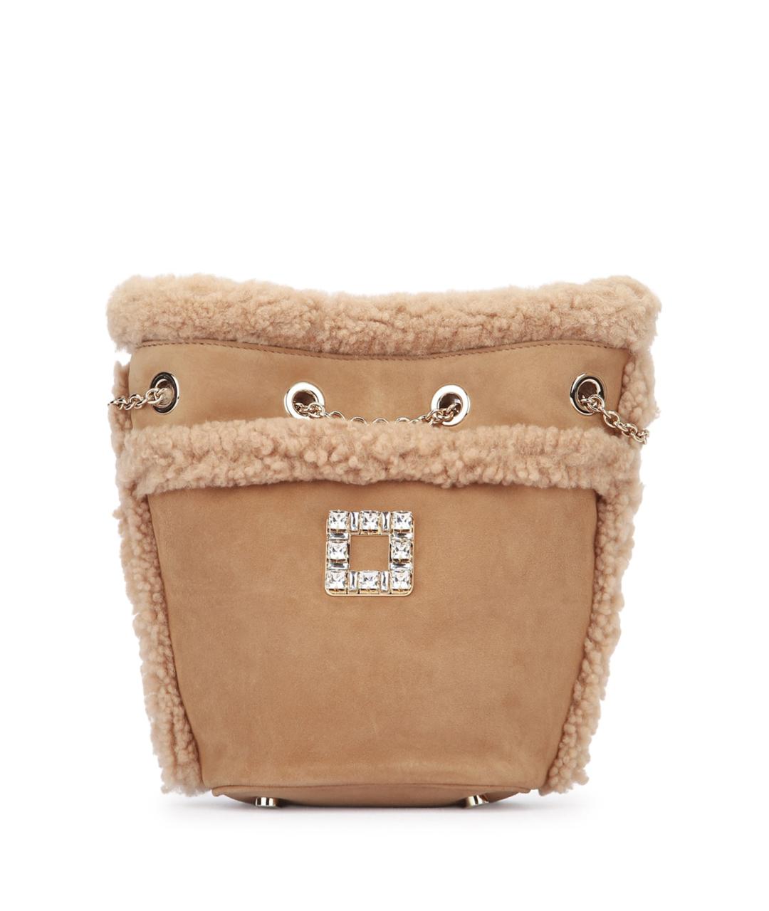 ROGER VIVIER Бежевая замшевая сумка тоут, фото 1