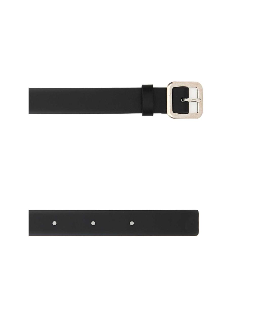 JIL SANDER Черный кожаный ремень, фото 2