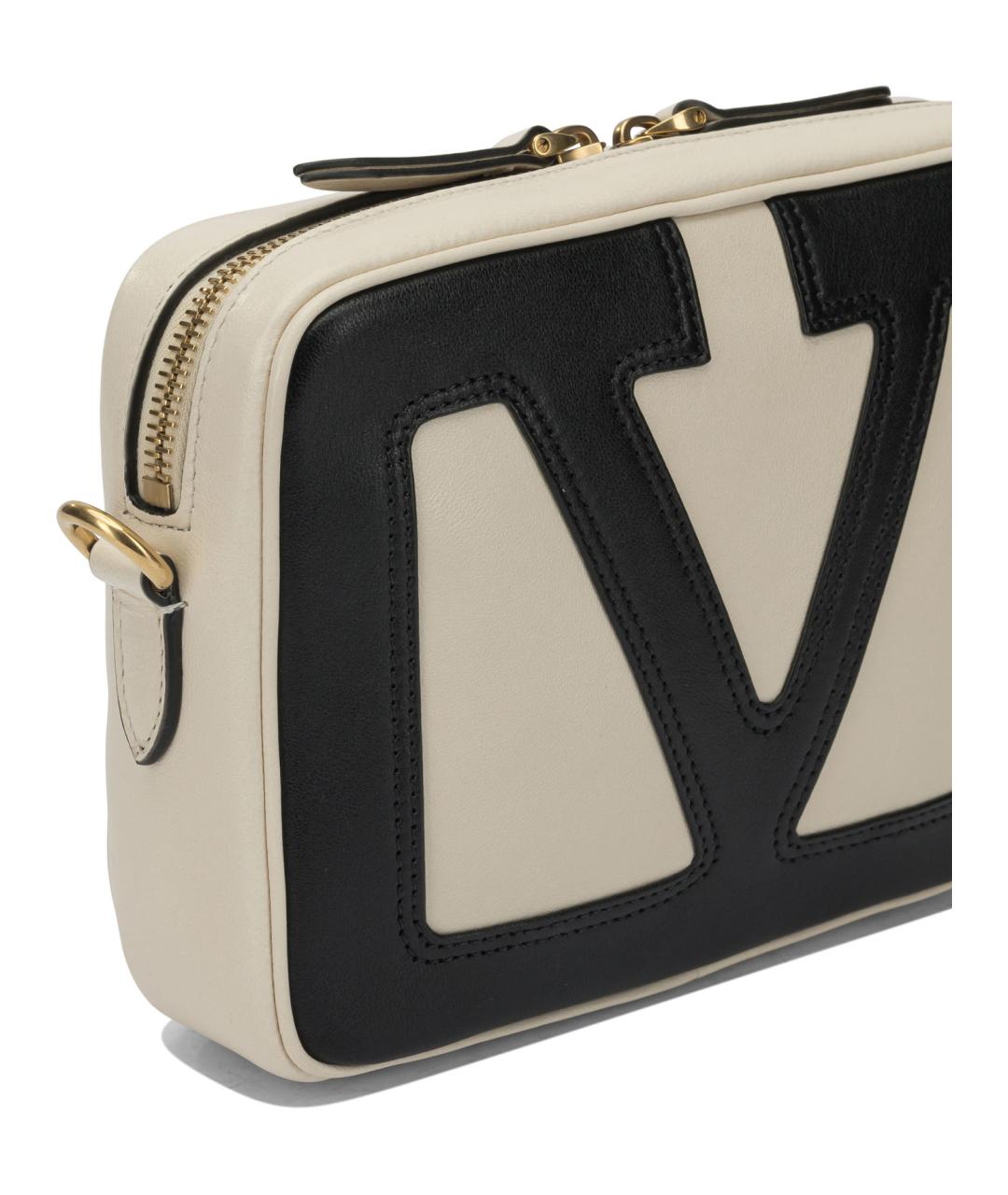 VALENTINO Белая кожаная сумка через плечо, фото 4