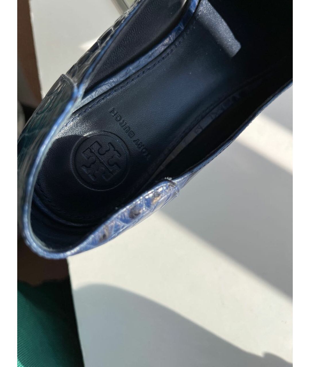 TORY BURCH Синие кожаные лоферы, фото 6