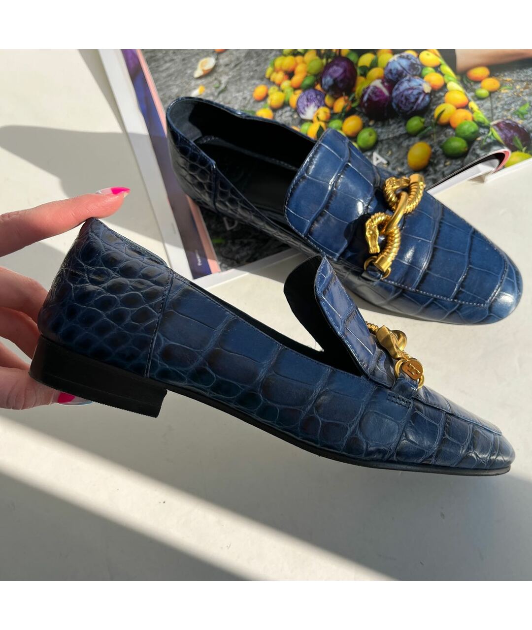 TORY BURCH Синие кожаные лоферы, фото 4