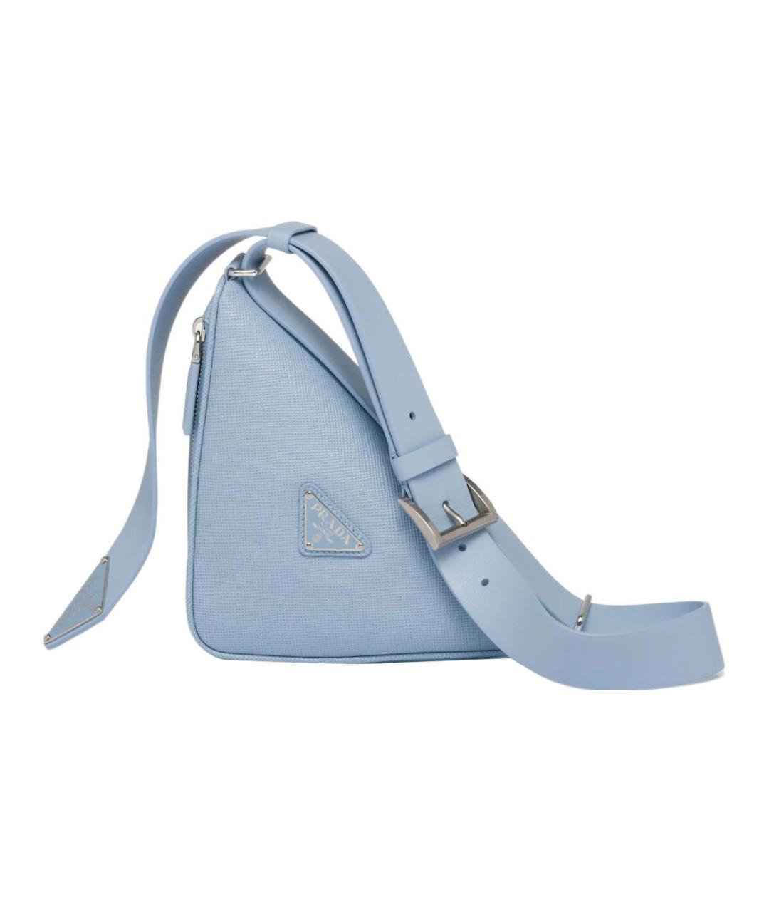 PRADA Голубая кожаная поясная сумка, фото 1