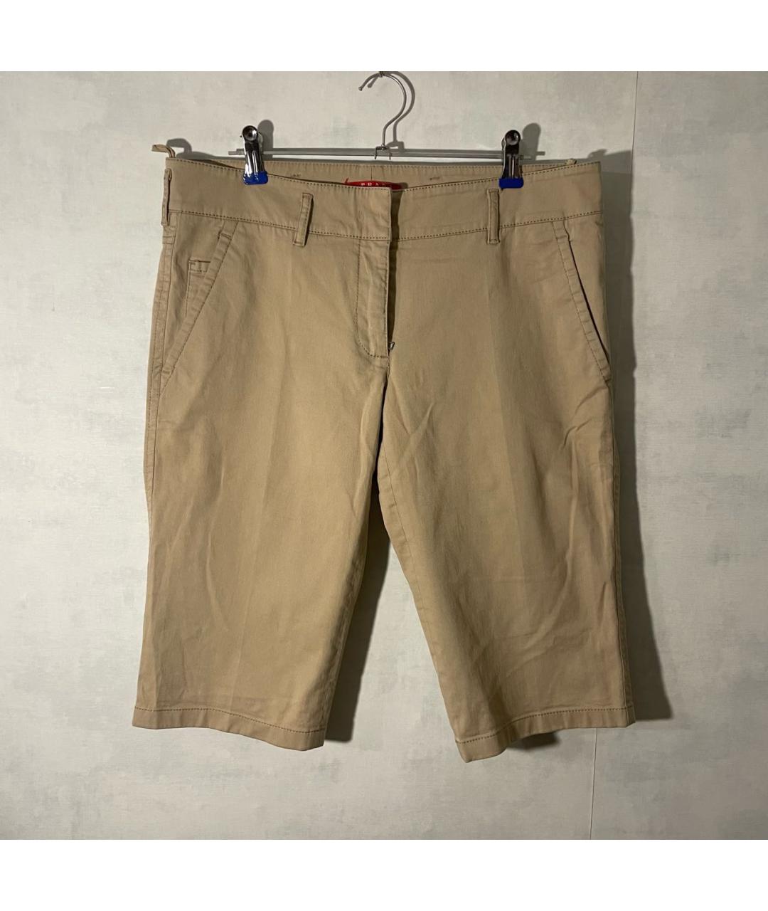 PRADA Бежевые хлопковые шорты, фото 7