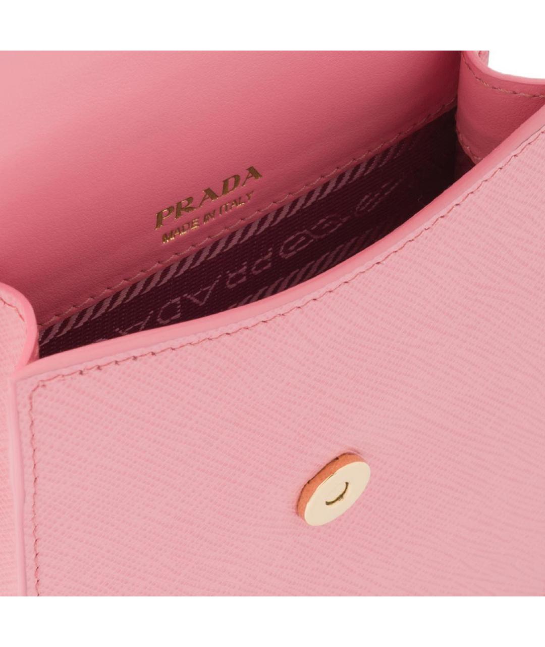PRADA Розовая кожаная сумка через плечо, фото 5