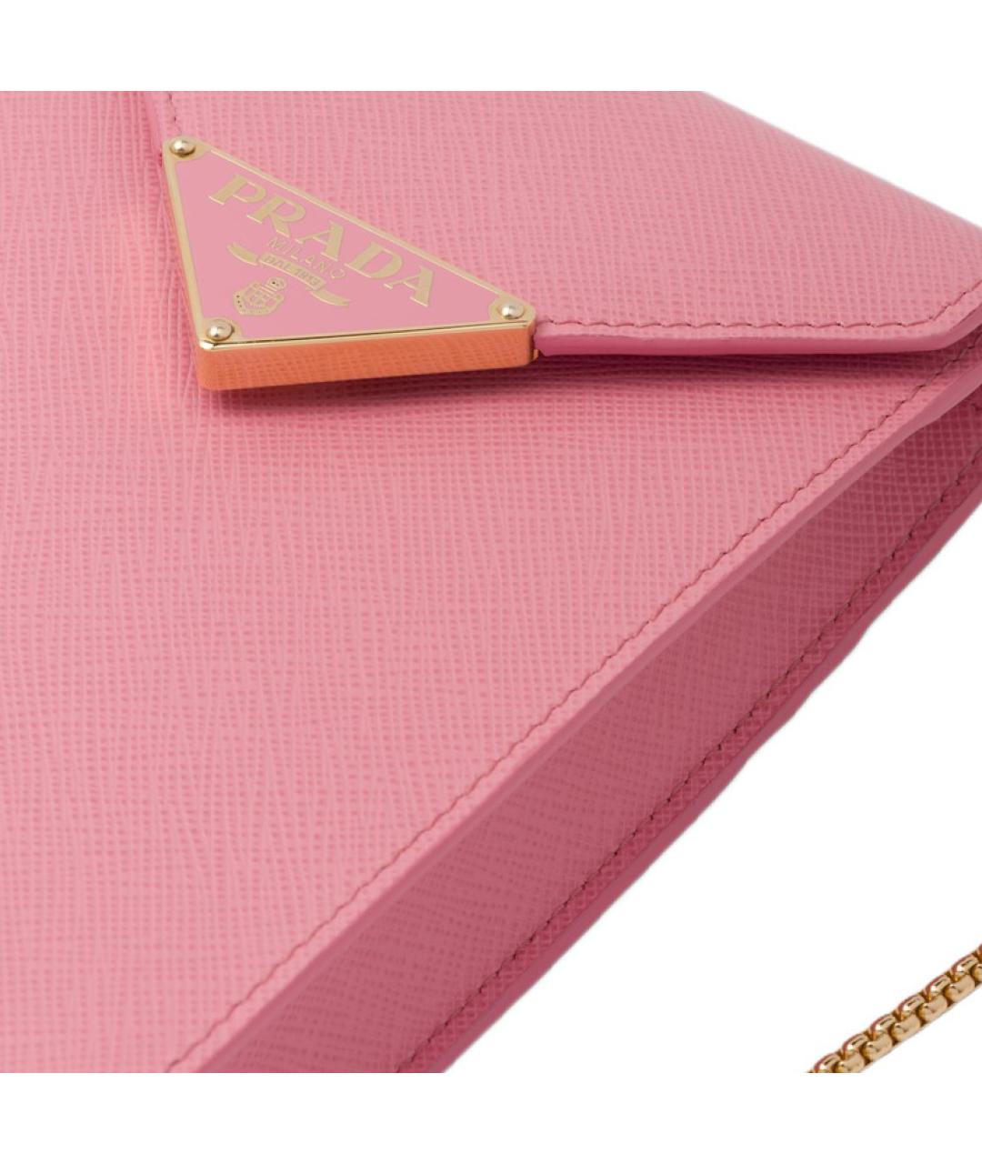PRADA Розовая кожаная сумка через плечо, фото 4