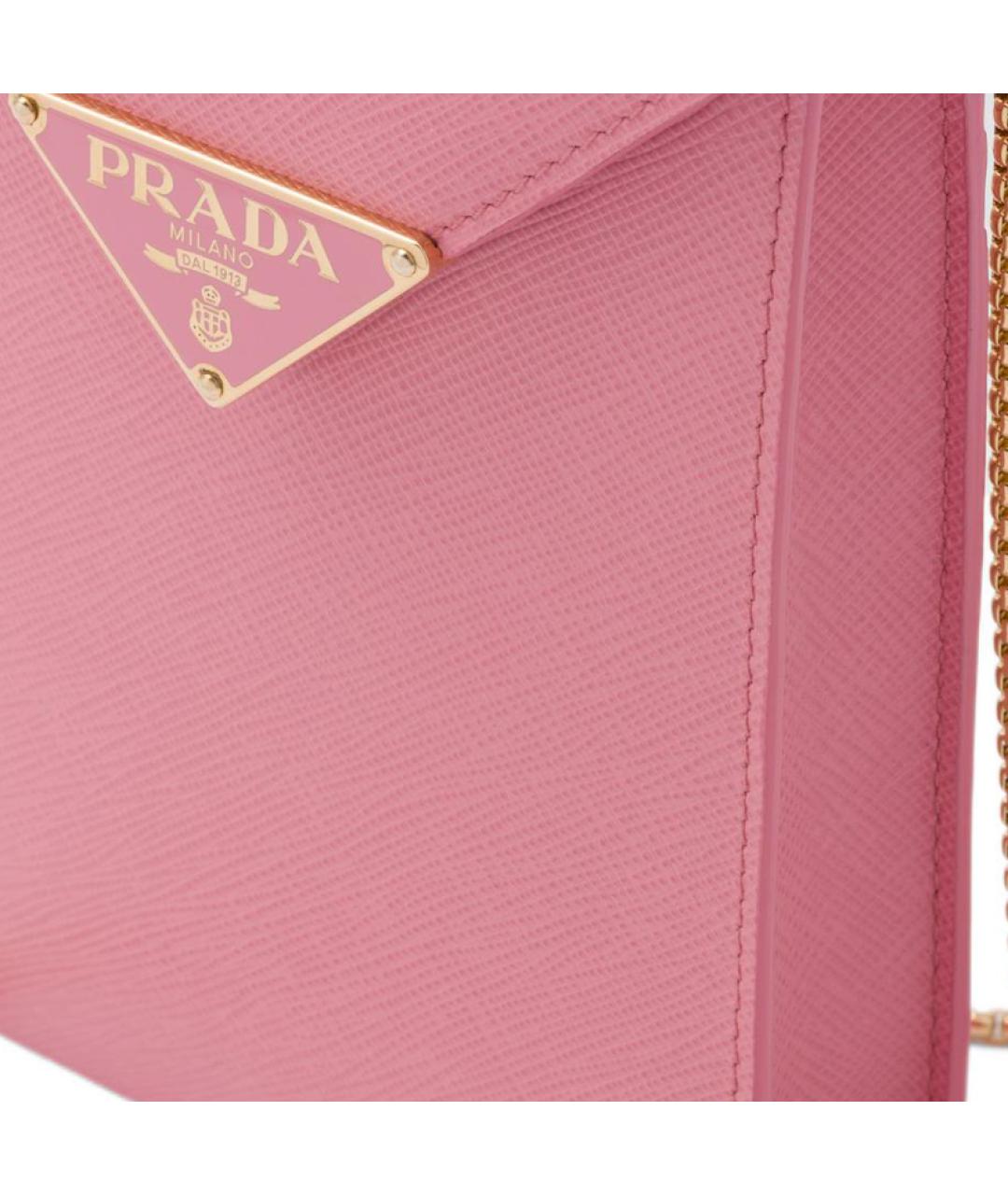 PRADA Розовая кожаная сумка через плечо, фото 6
