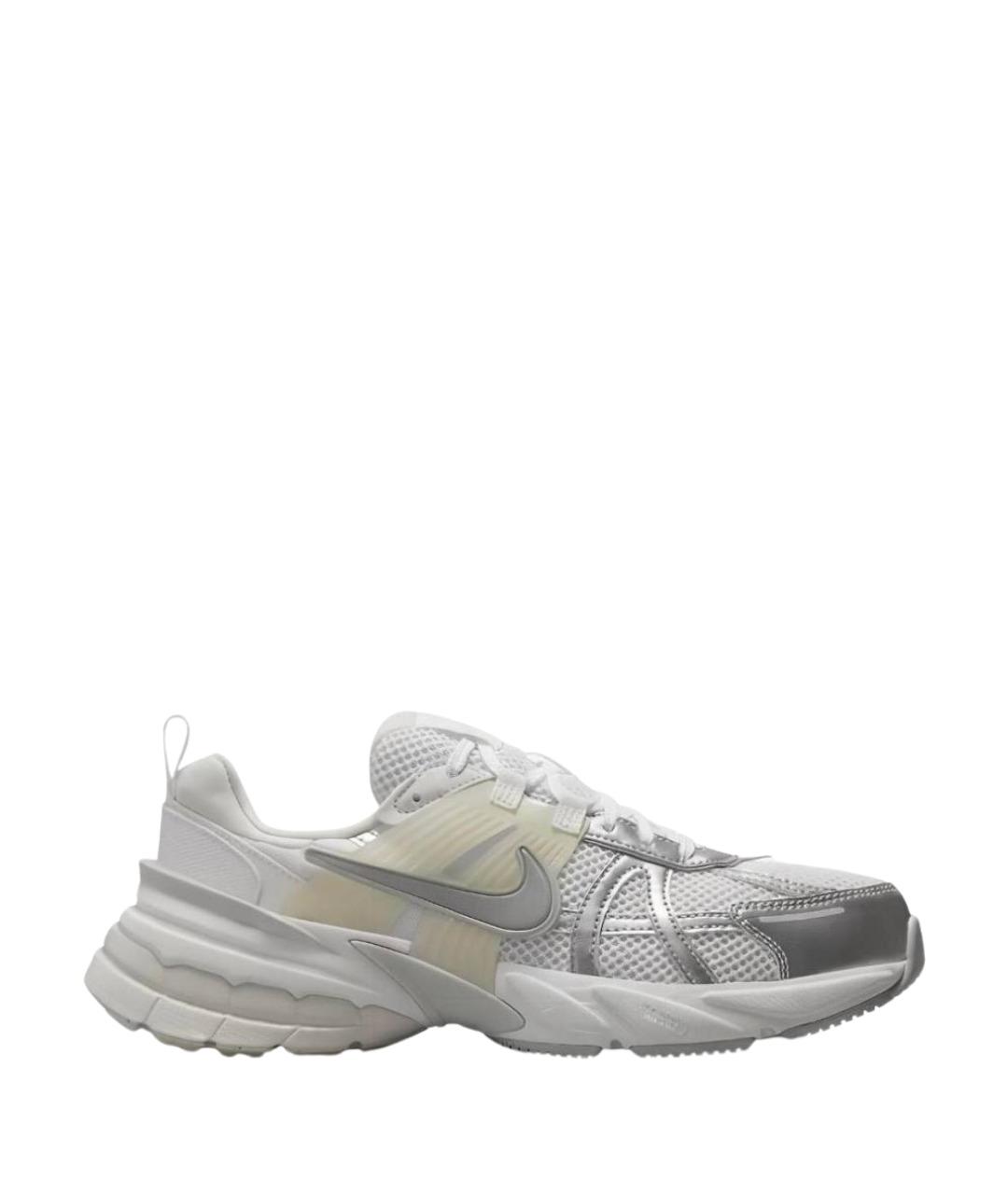 NIKE Серебряные кожаные низкие кроссовки / кеды, фото 1