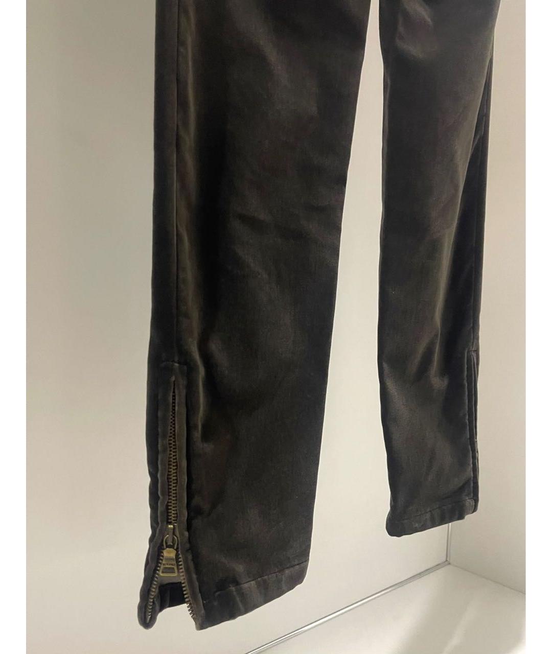 ETRO Коричневые велюровые прямые брюки, фото 5