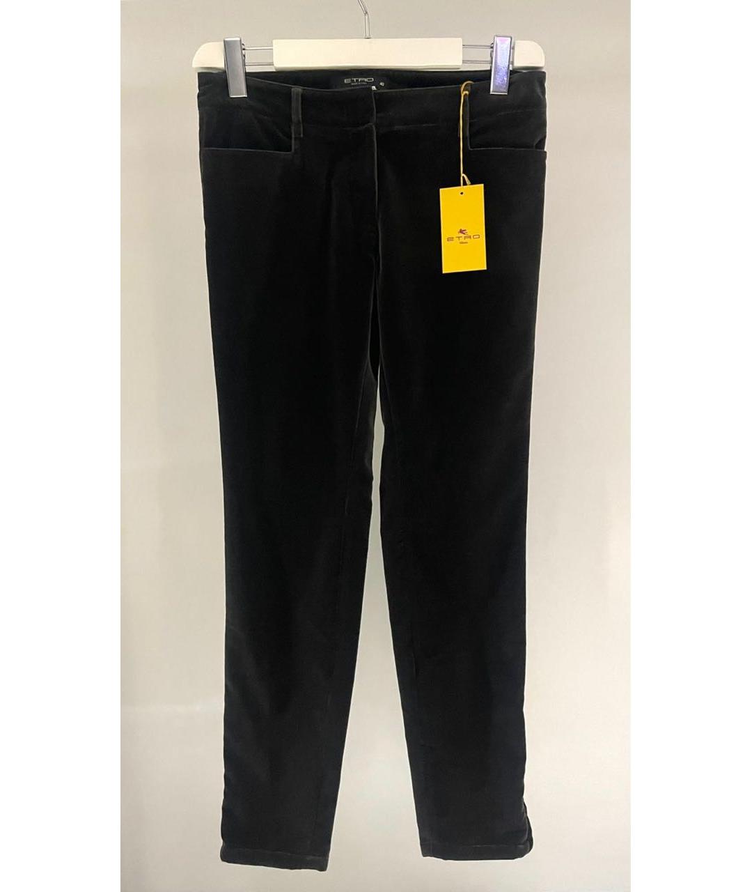 ETRO Коричневые велюровые прямые брюки, фото 6