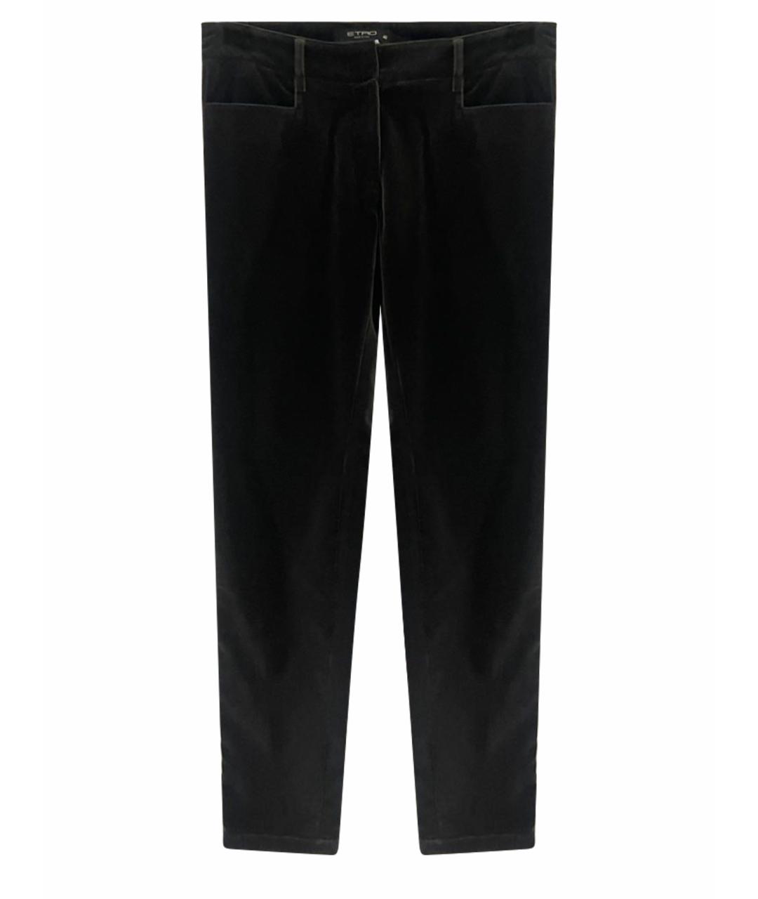 ETRO Коричневые велюровые прямые брюки, фото 1