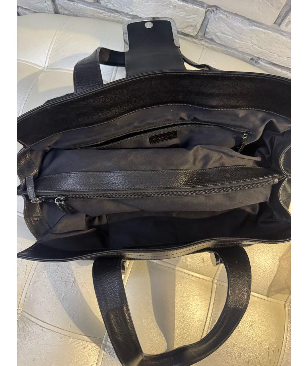 SERGIO ROSSI Черная шерстяная сумка с короткими ручками, фото 4