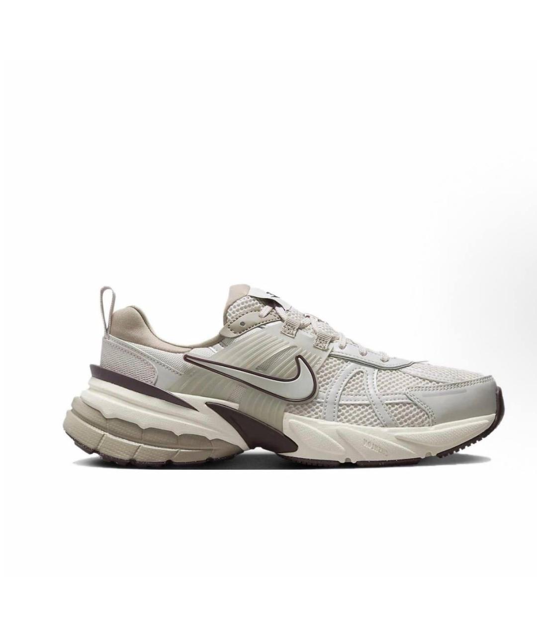 NIKE Серебряные кожаные низкие кроссовки / кеды, фото 6