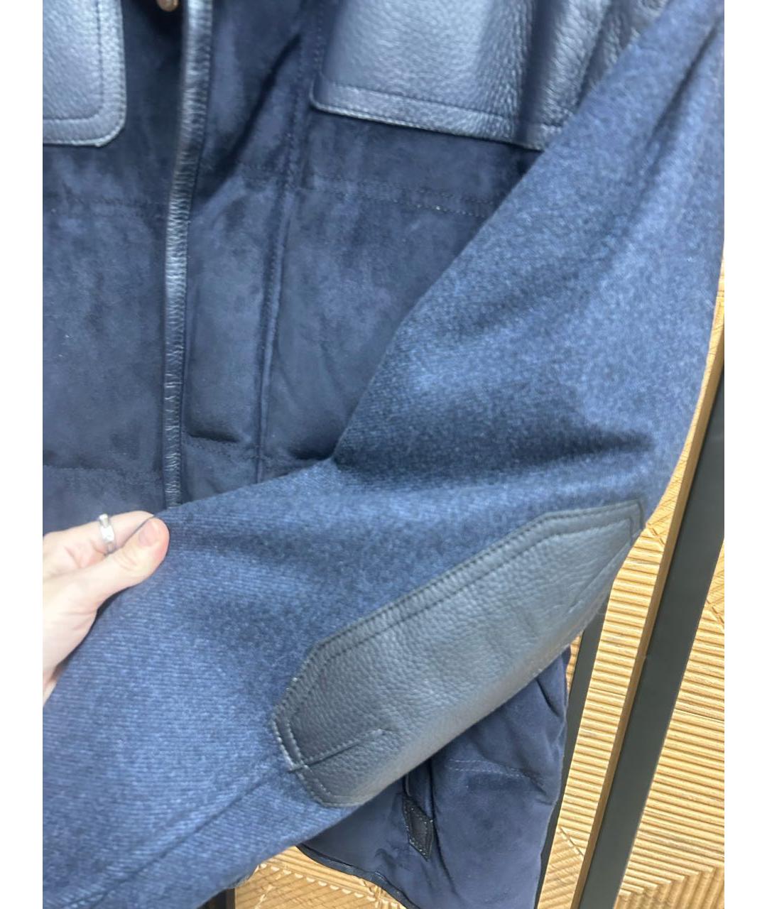 BRIONI Темно-синяя кожаная куртка, фото 2