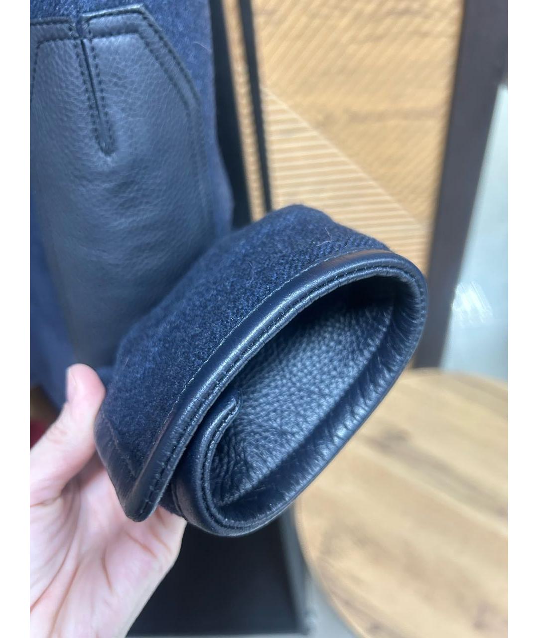 BRIONI Темно-синяя кожаная куртка, фото 8