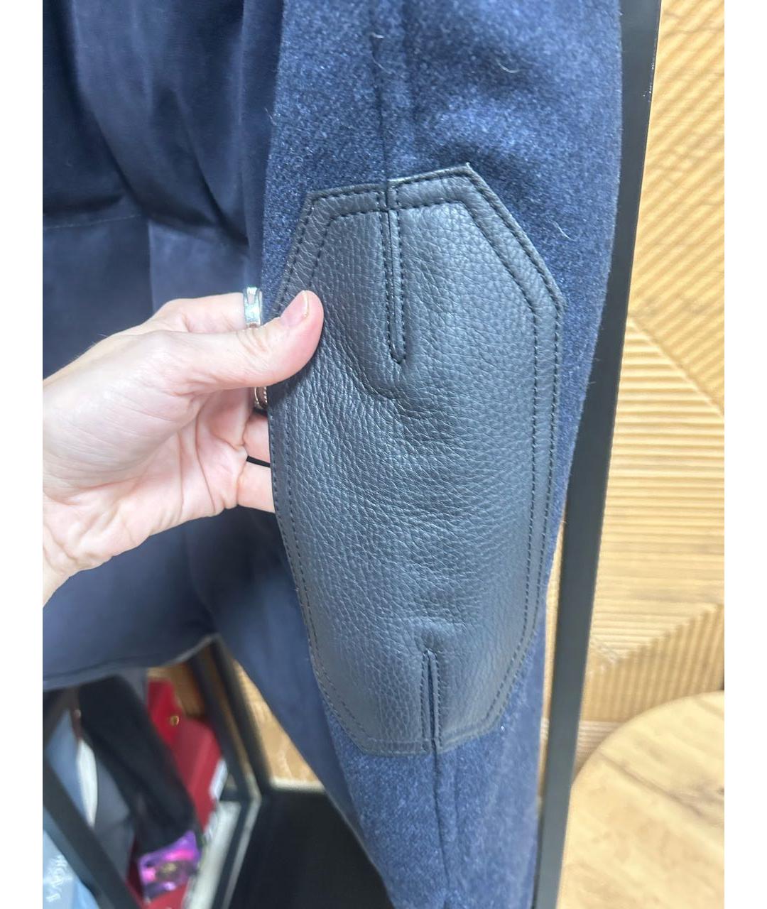 BRIONI Темно-синяя кожаная куртка, фото 7