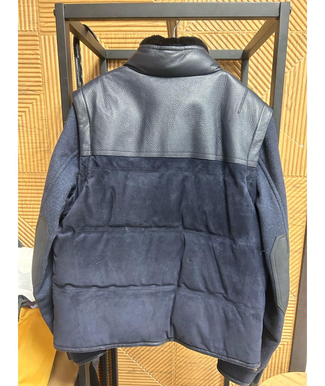 BRIONI Темно-синяя кожаная куртка, фото 3