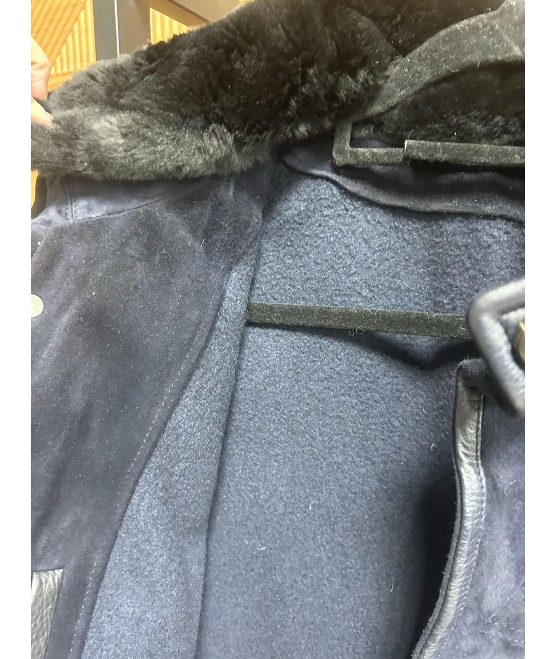 BRIONI Темно-синяя кожаная куртка, фото 5