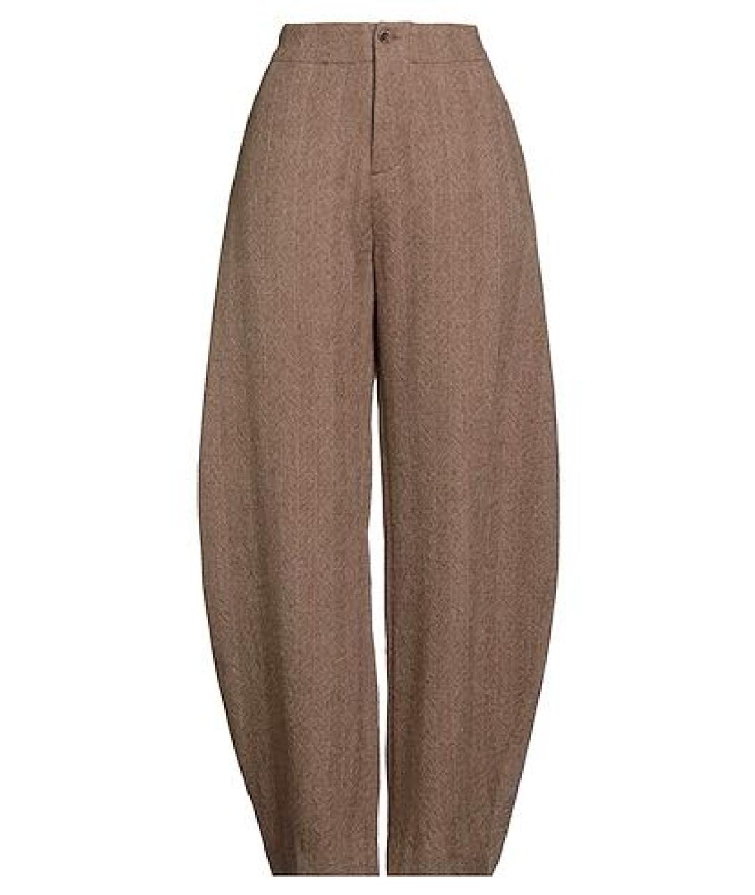 UMA WANG Бежевые шерстяные брюки широкие, фото 1