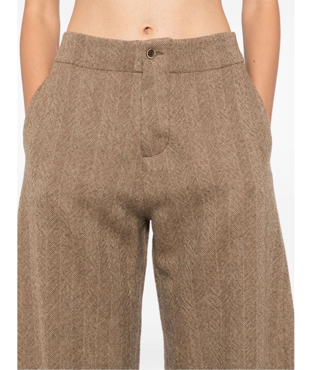 UMA WANG Бежевые шерстяные брюки широкие, фото 5