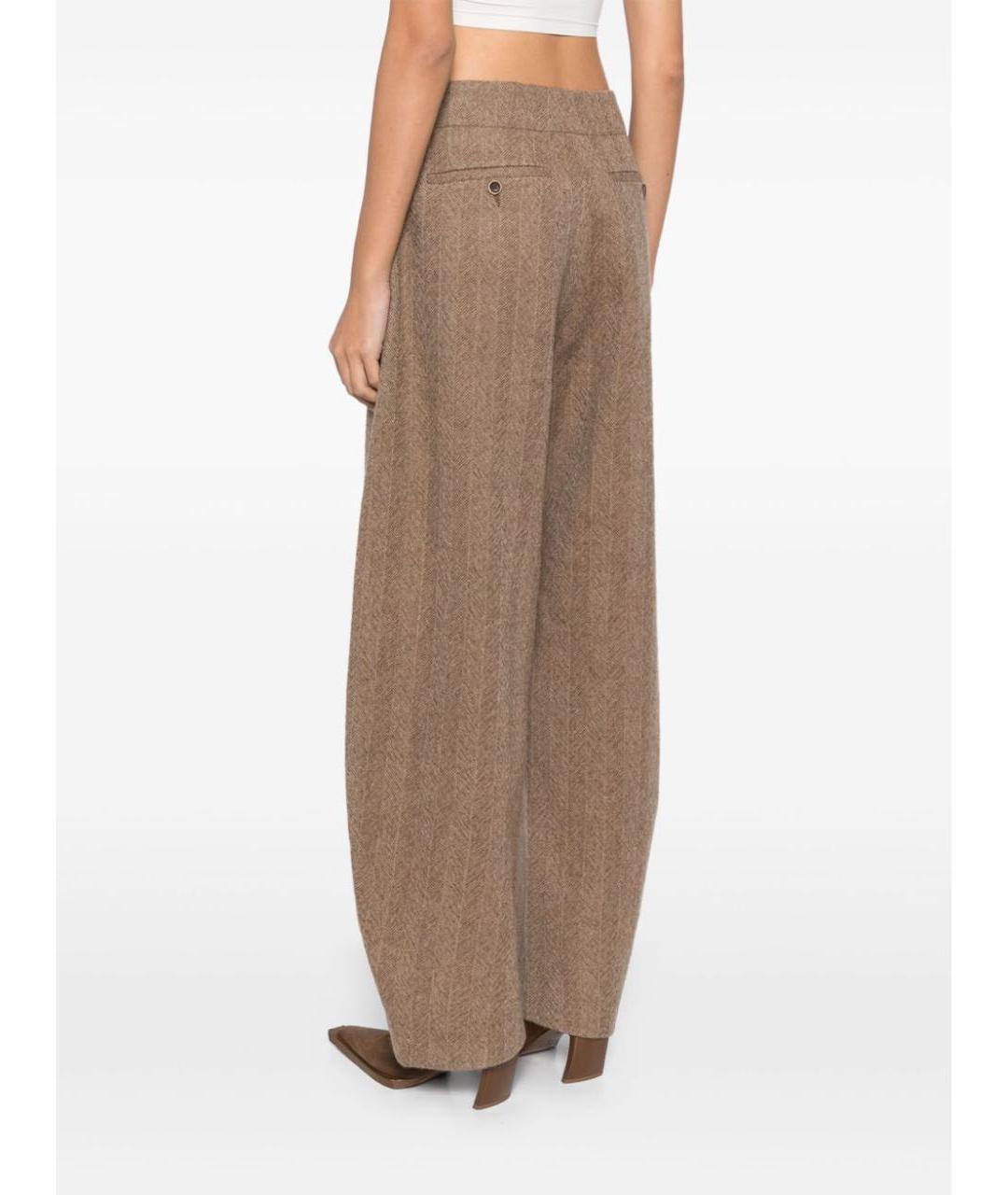 UMA WANG Бежевые шерстяные брюки широкие, фото 4