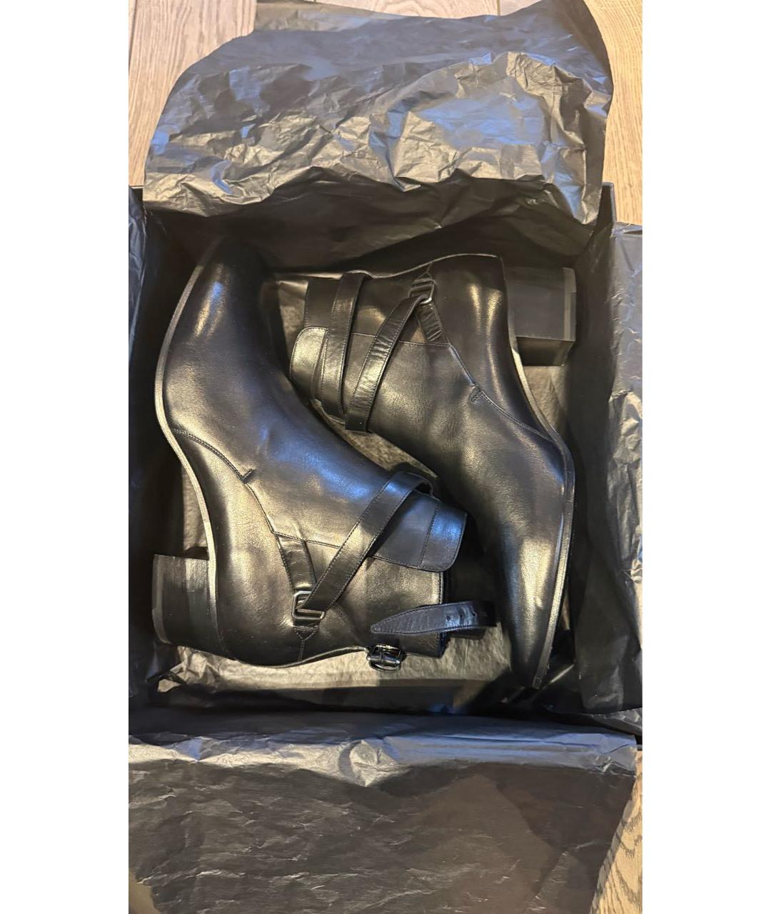 SAINT LAURENT Черные кожаные ботильоны, фото 7