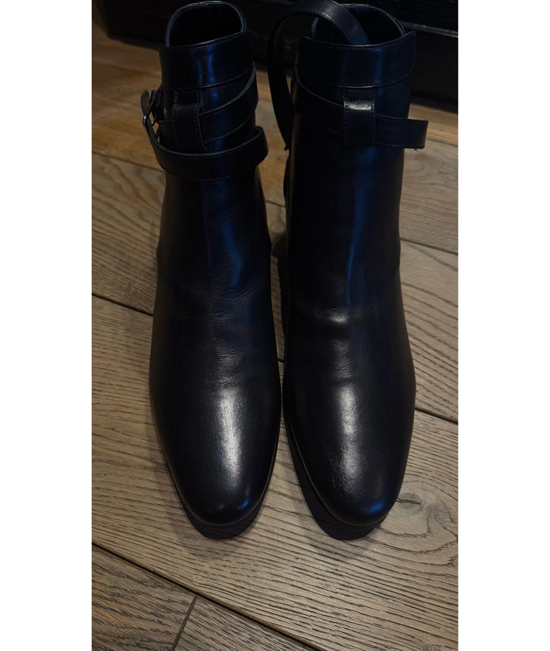 SAINT LAURENT Черные кожаные ботильоны, фото 2