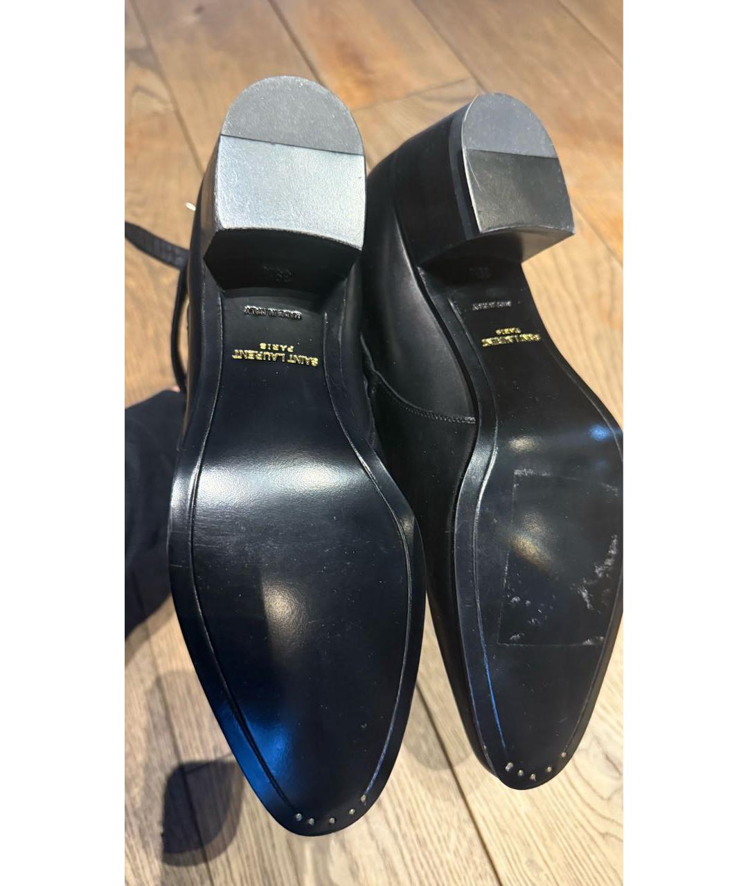 SAINT LAURENT Черные кожаные ботильоны, фото 5