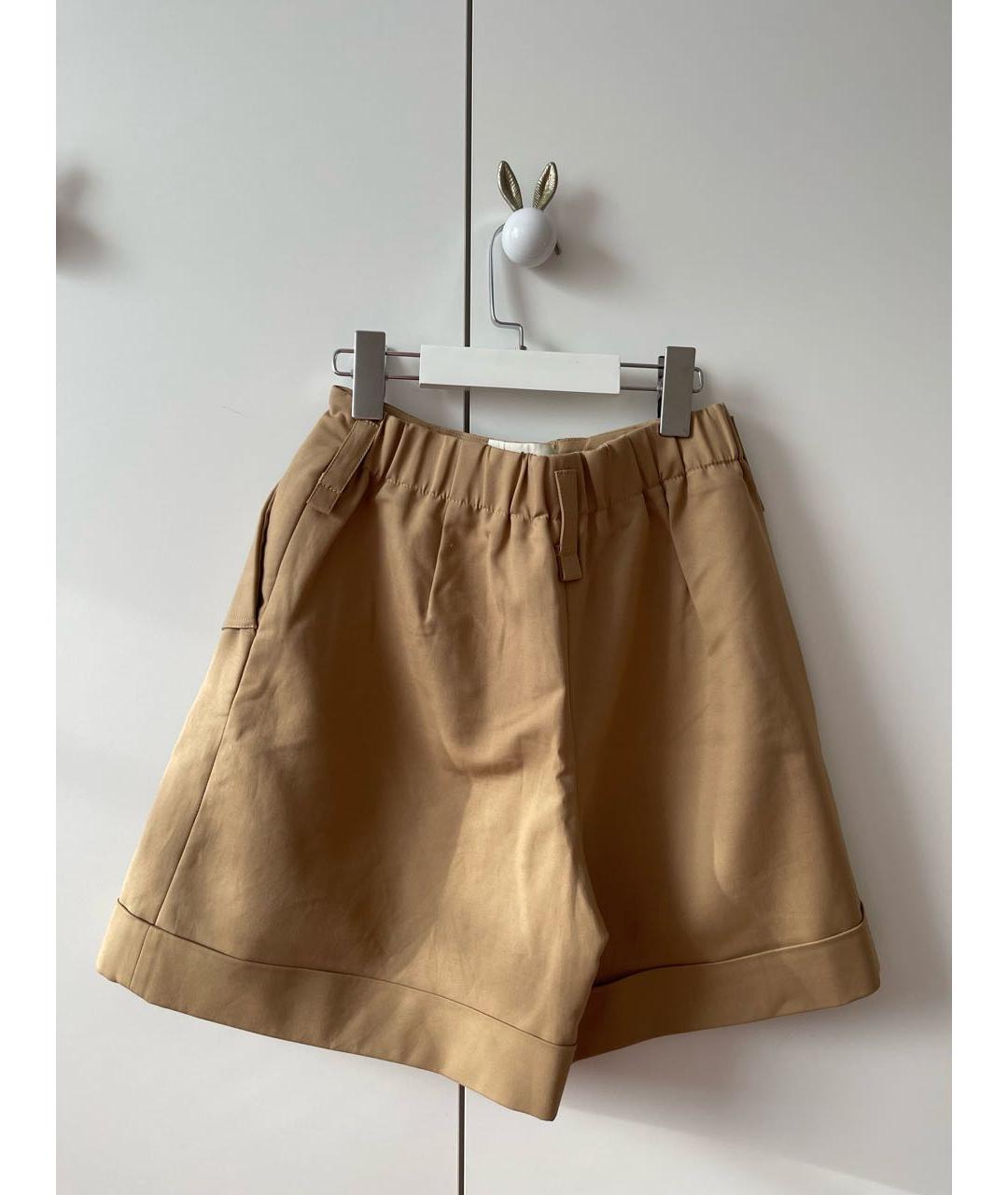 MAJE Бежевые хлопко-эластановые шорты, фото 4