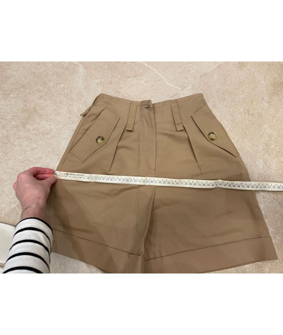 MAJE Бежевые хлопко-эластановые шорты, фото 8