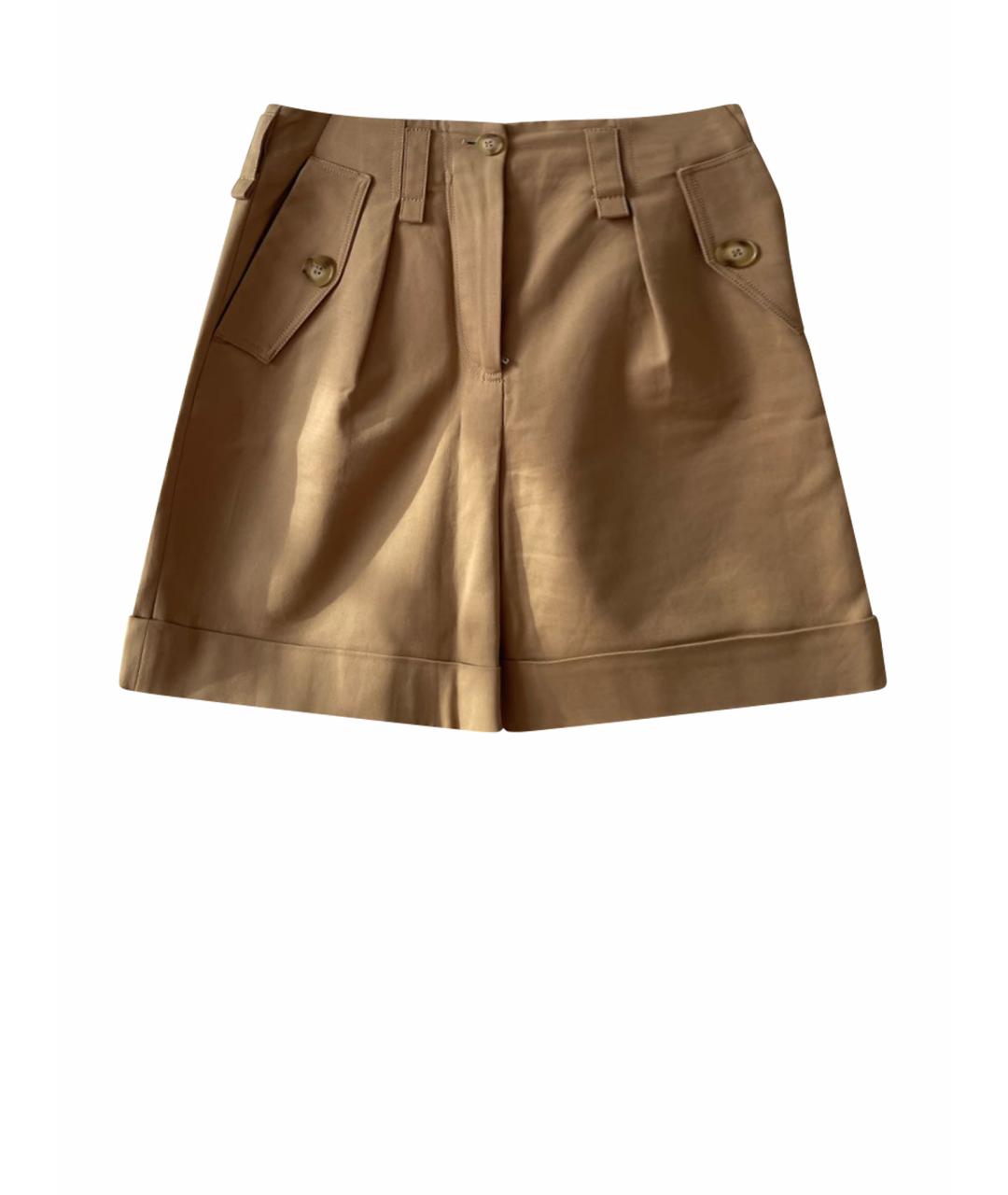 MAJE Бежевые хлопко-эластановые шорты, фото 1