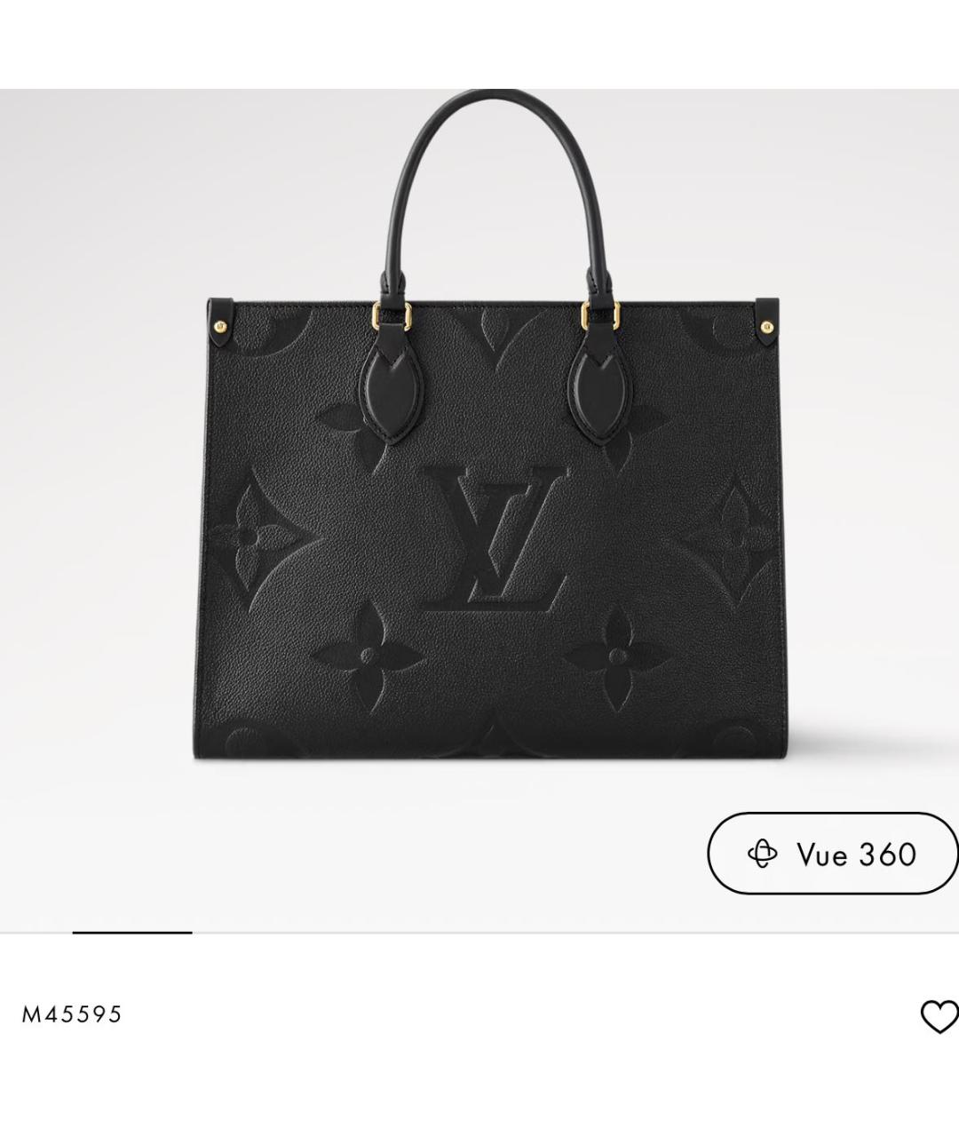 LOUIS VUITTON Черная кожаная сумка тоут, фото 2