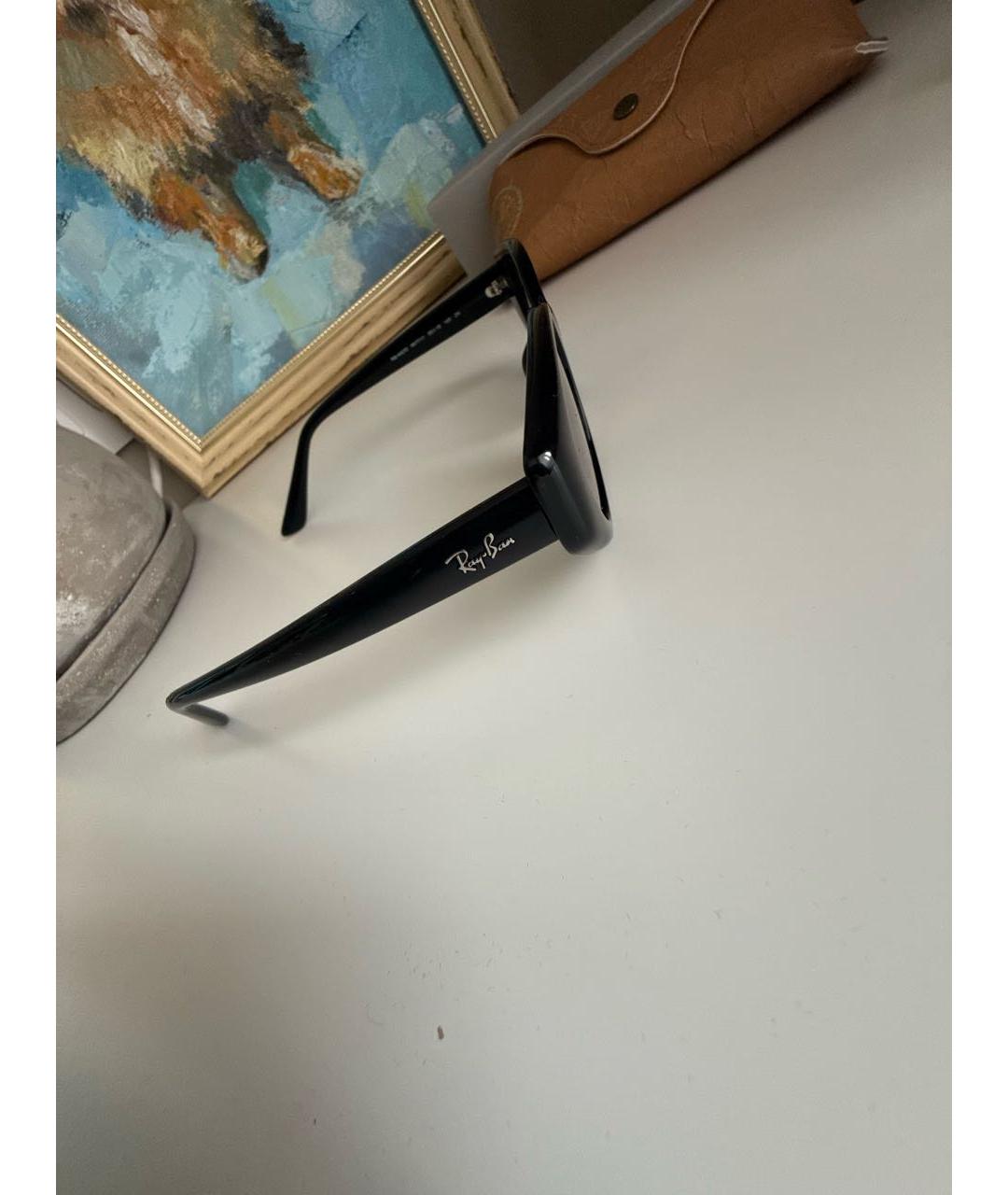 RAY BAN Черные пластиковые солнцезащитные очки, фото 3