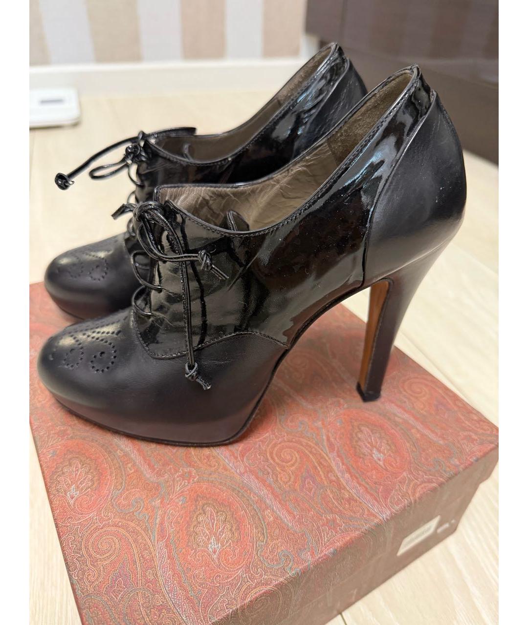 ETRO Черные кожаные ботильоны, фото 4