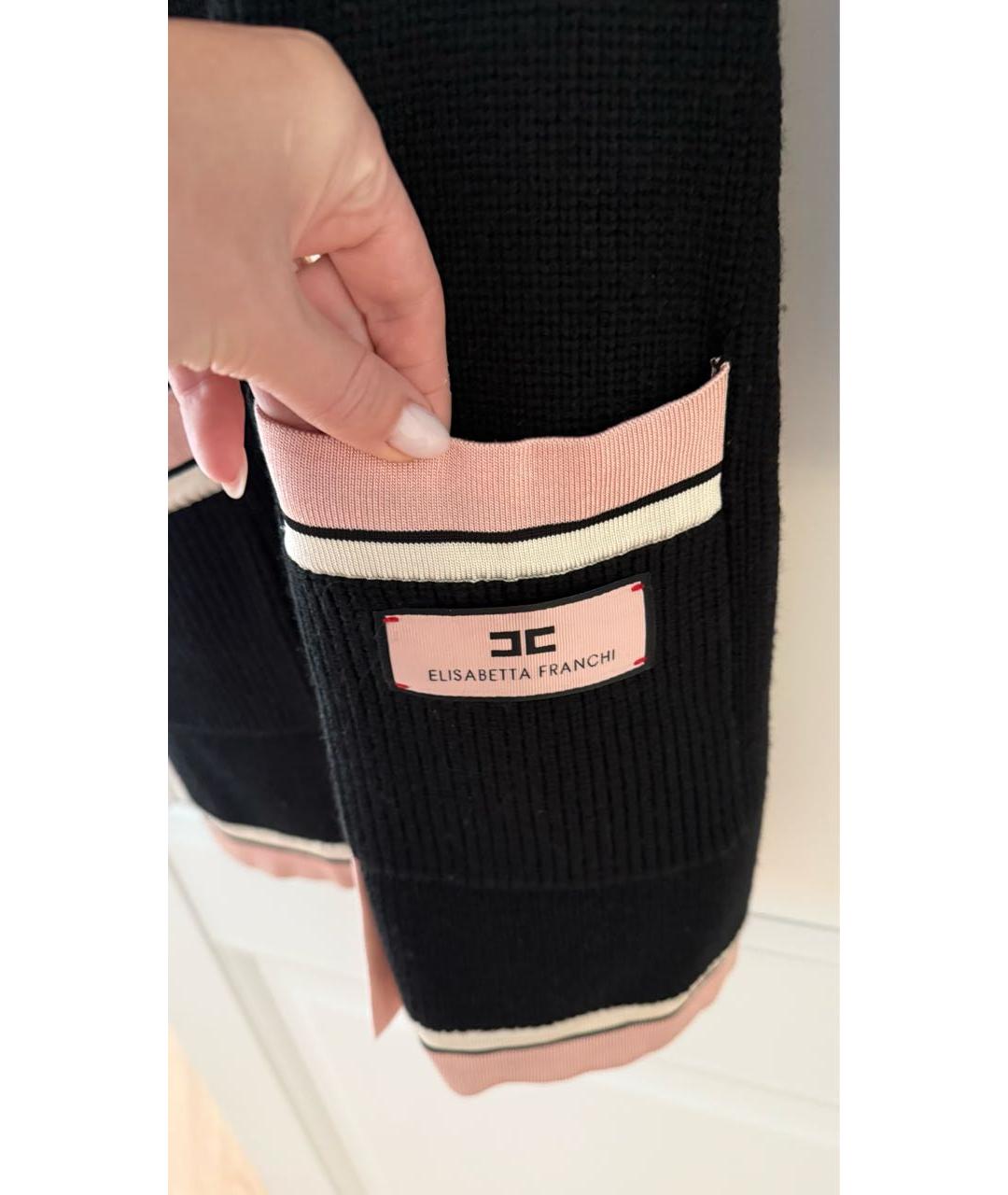ELISABETTA FRANCHI Черное вискозное повседневное платье, фото 4