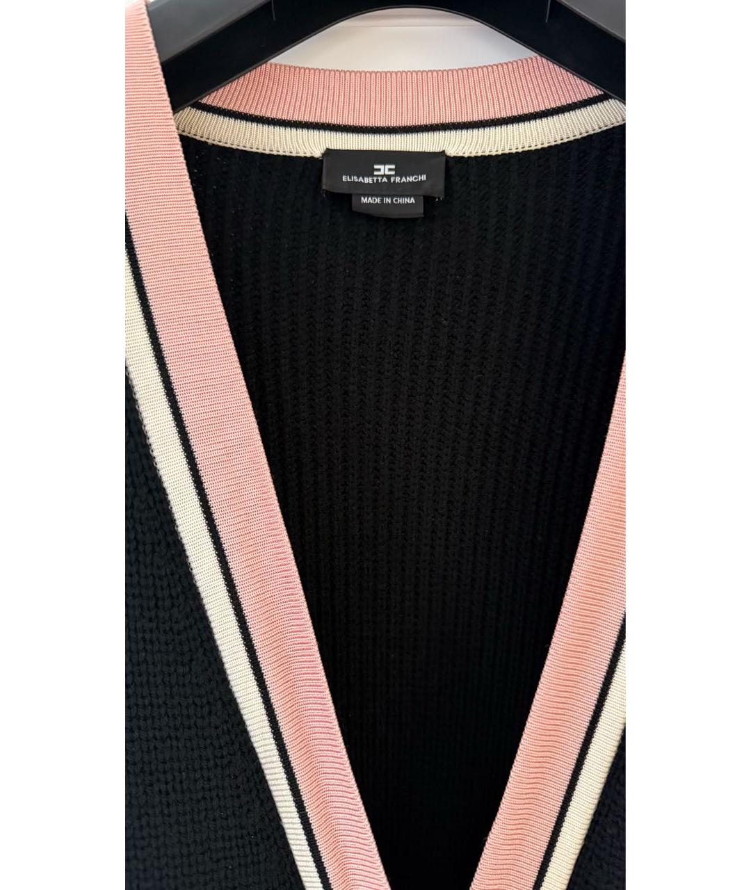 ELISABETTA FRANCHI Черное вискозное повседневное платье, фото 3