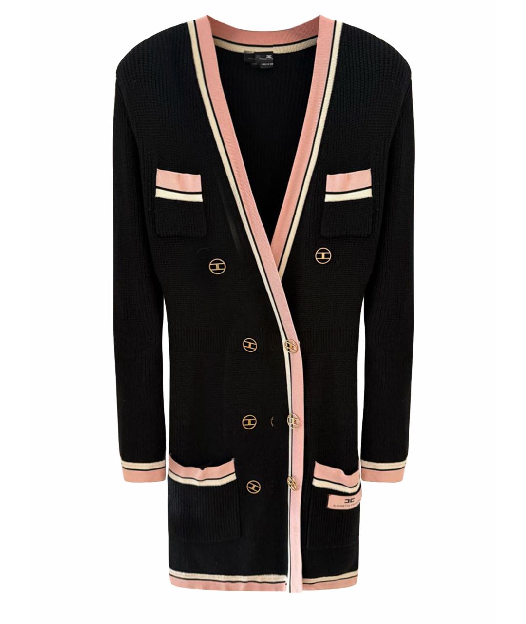 ELISABETTA FRANCHI Черное вискозное повседневное платье, фото 1