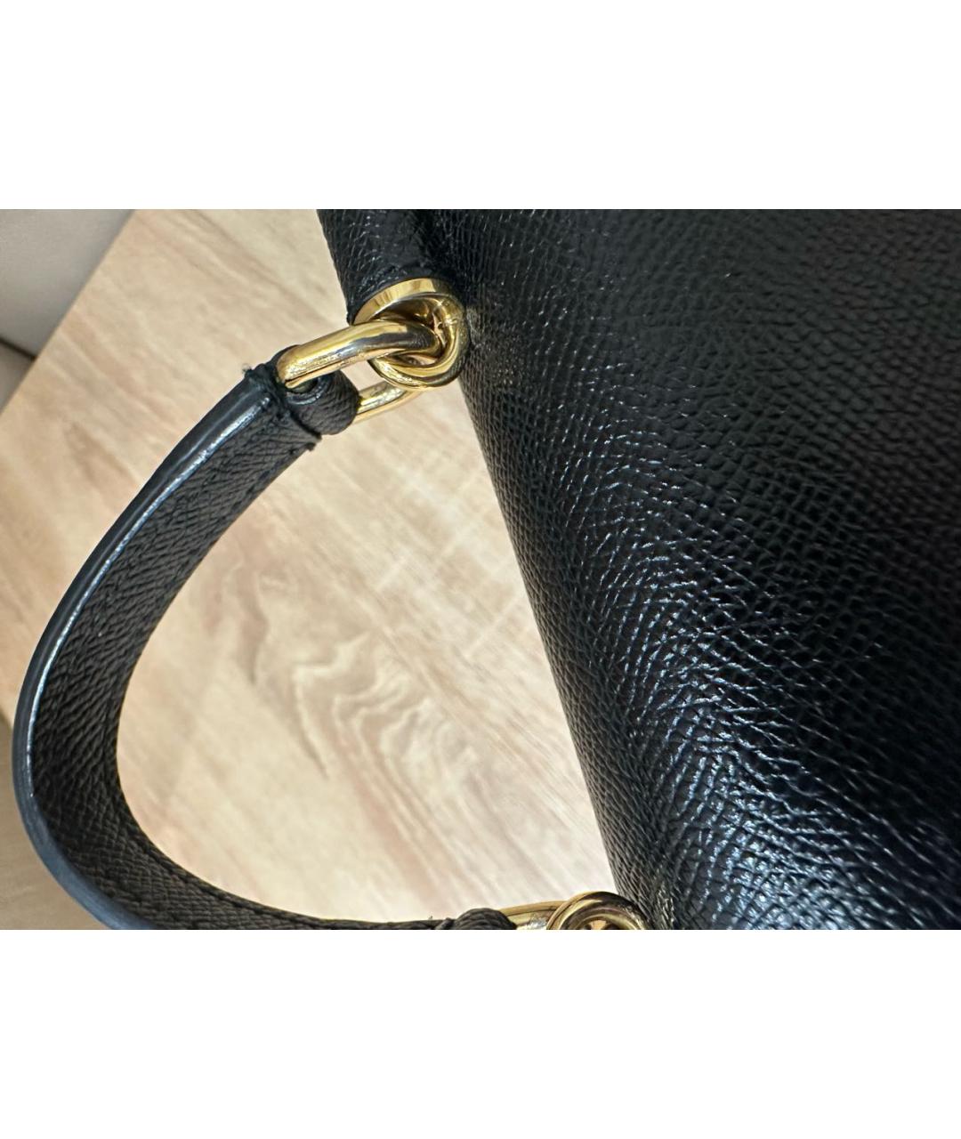DOLCE&GABBANA Черная кожаная сумка через плечо, фото 8