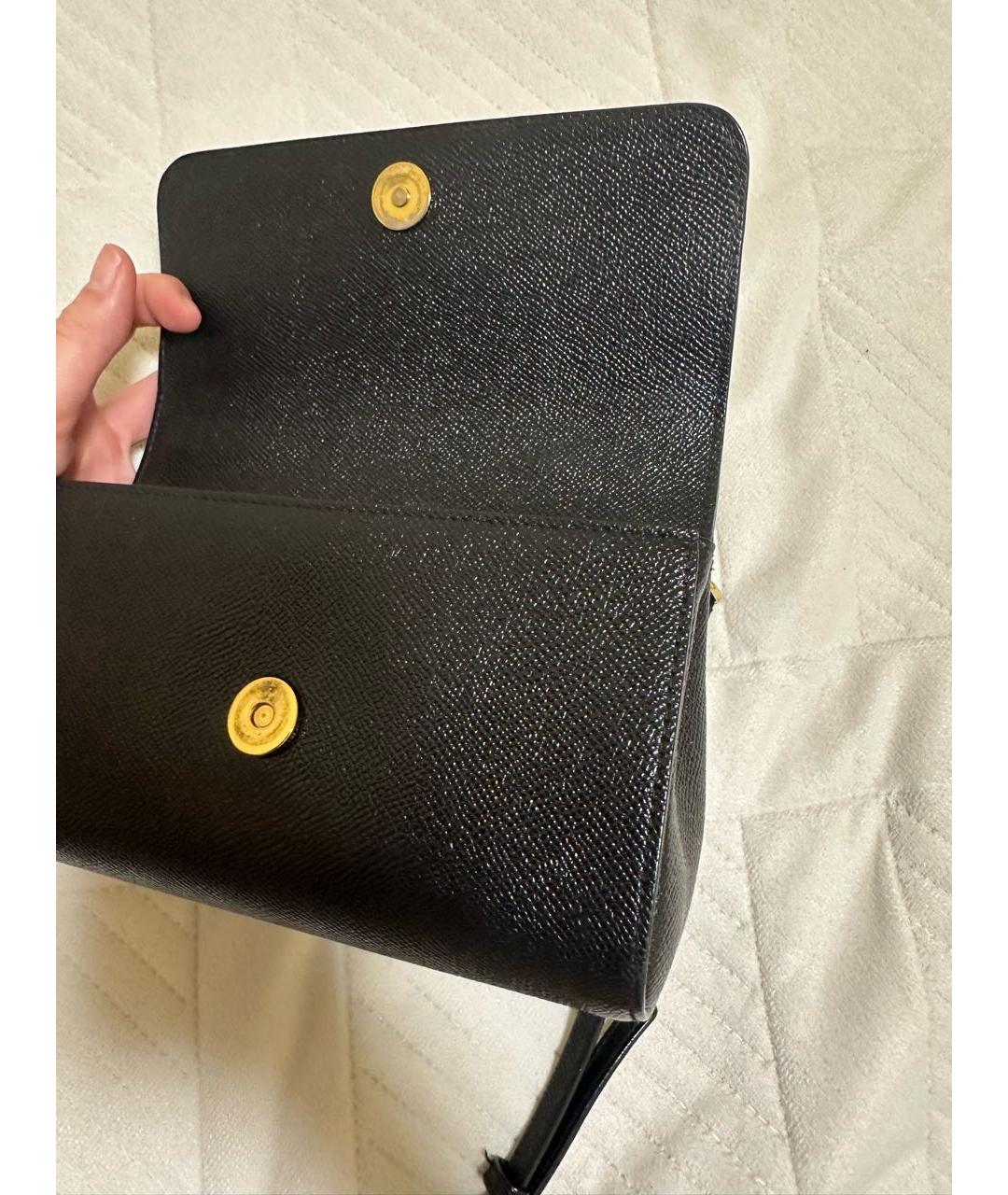 DOLCE&GABBANA Черная кожаная сумка через плечо, фото 3