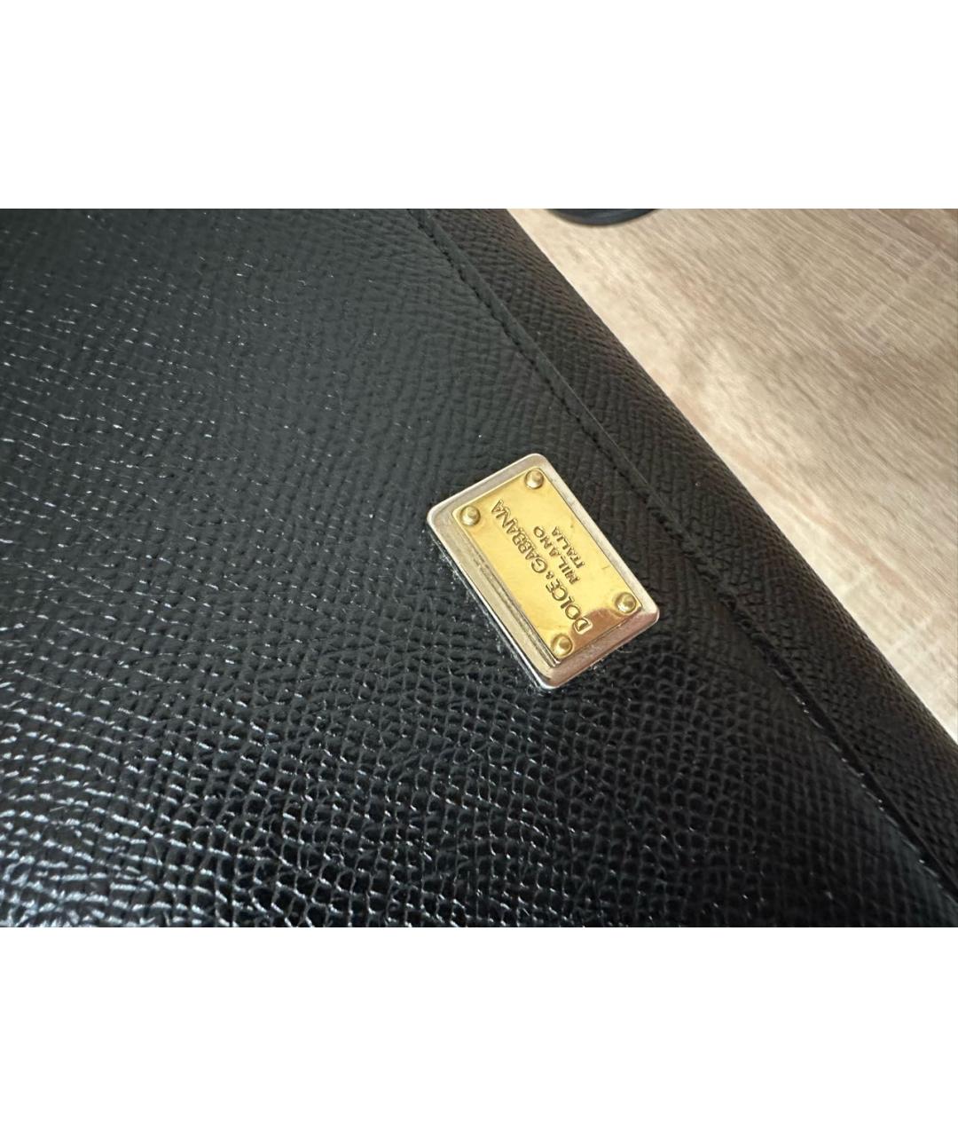 DOLCE&GABBANA Черная кожаная сумка через плечо, фото 6