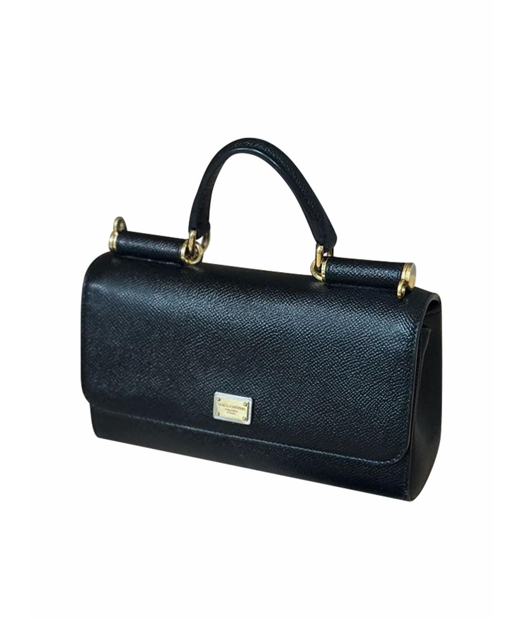 DOLCE&GABBANA Черная кожаная сумка через плечо, фото 1