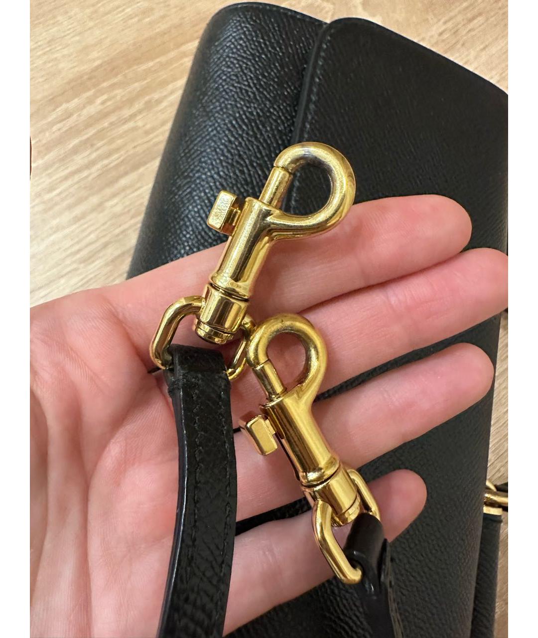 DOLCE&GABBANA Черная кожаная сумка через плечо, фото 7