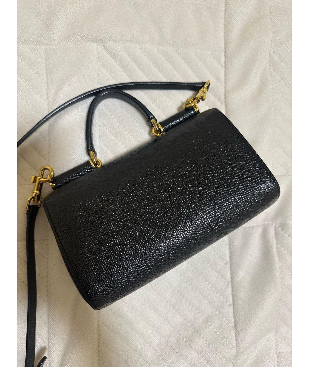 DOLCE&GABBANA Черная кожаная сумка через плечо, фото 2