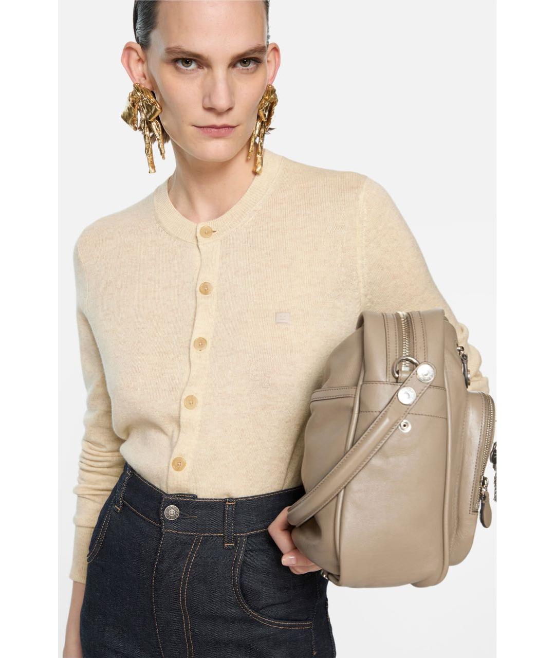 ACNE STUDIOS Желтый шерстяной кардиган, фото 2