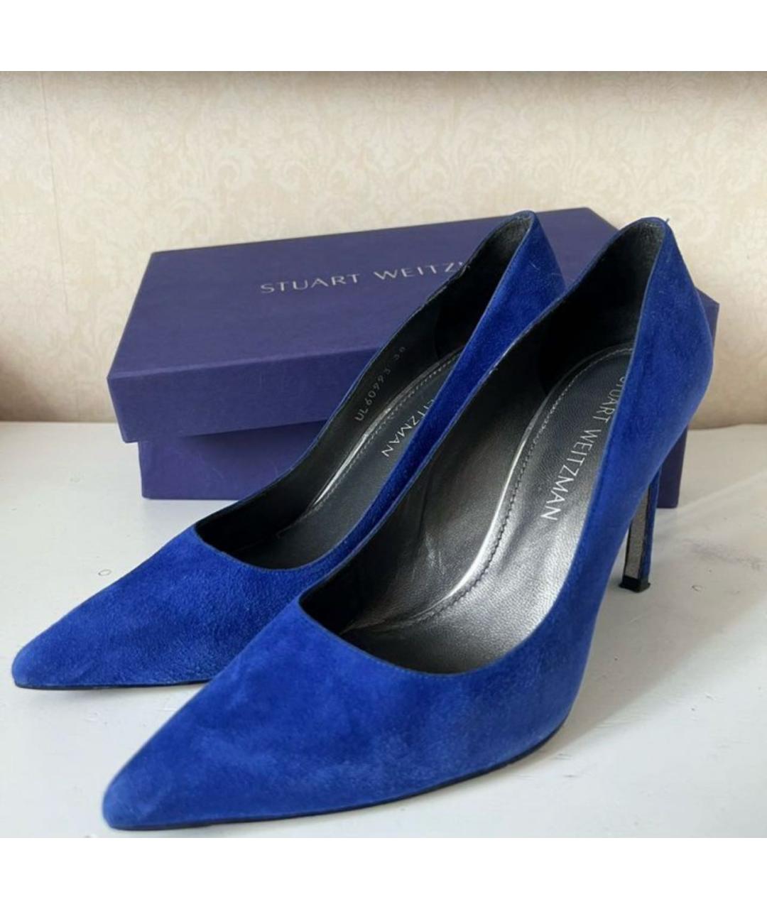 STUART WEITZMAN Синие замшевые туфли, фото 6