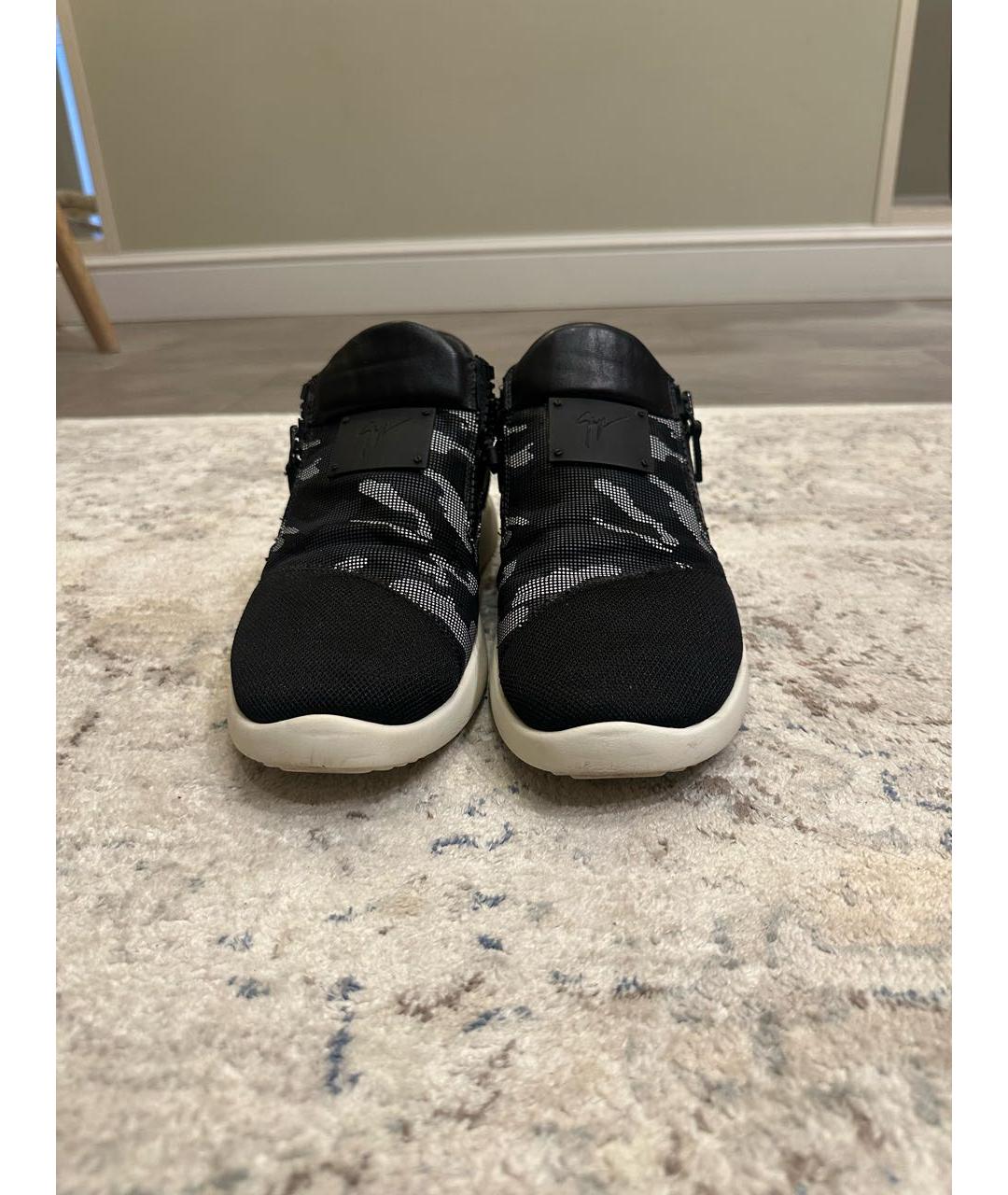 GIUSEPPE ZANOTTI DESIGN Черные текстильные высокие кроссовки / кеды, фото 2