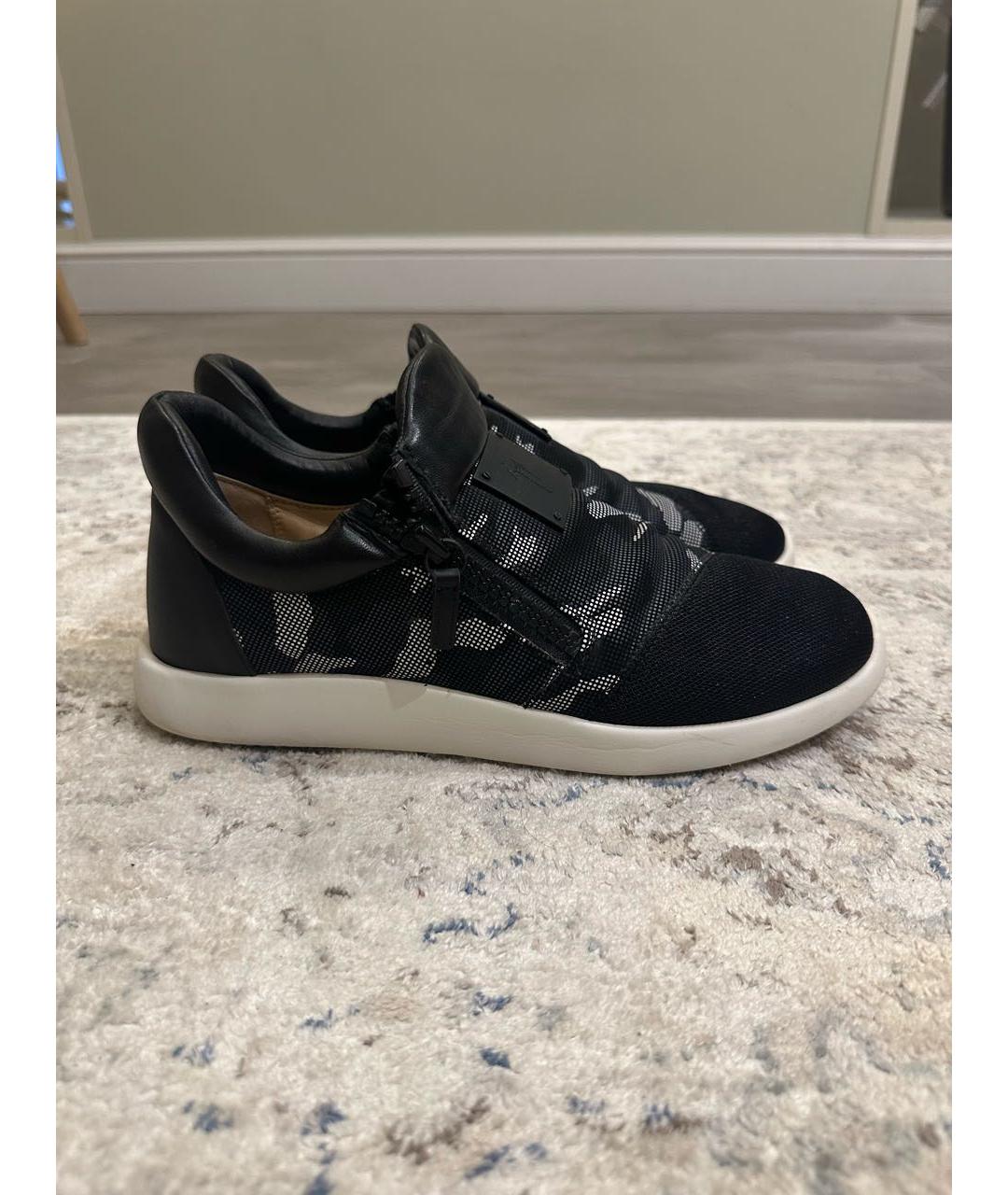 GIUSEPPE ZANOTTI DESIGN Черные текстильные высокие кроссовки / кеды, фото 5