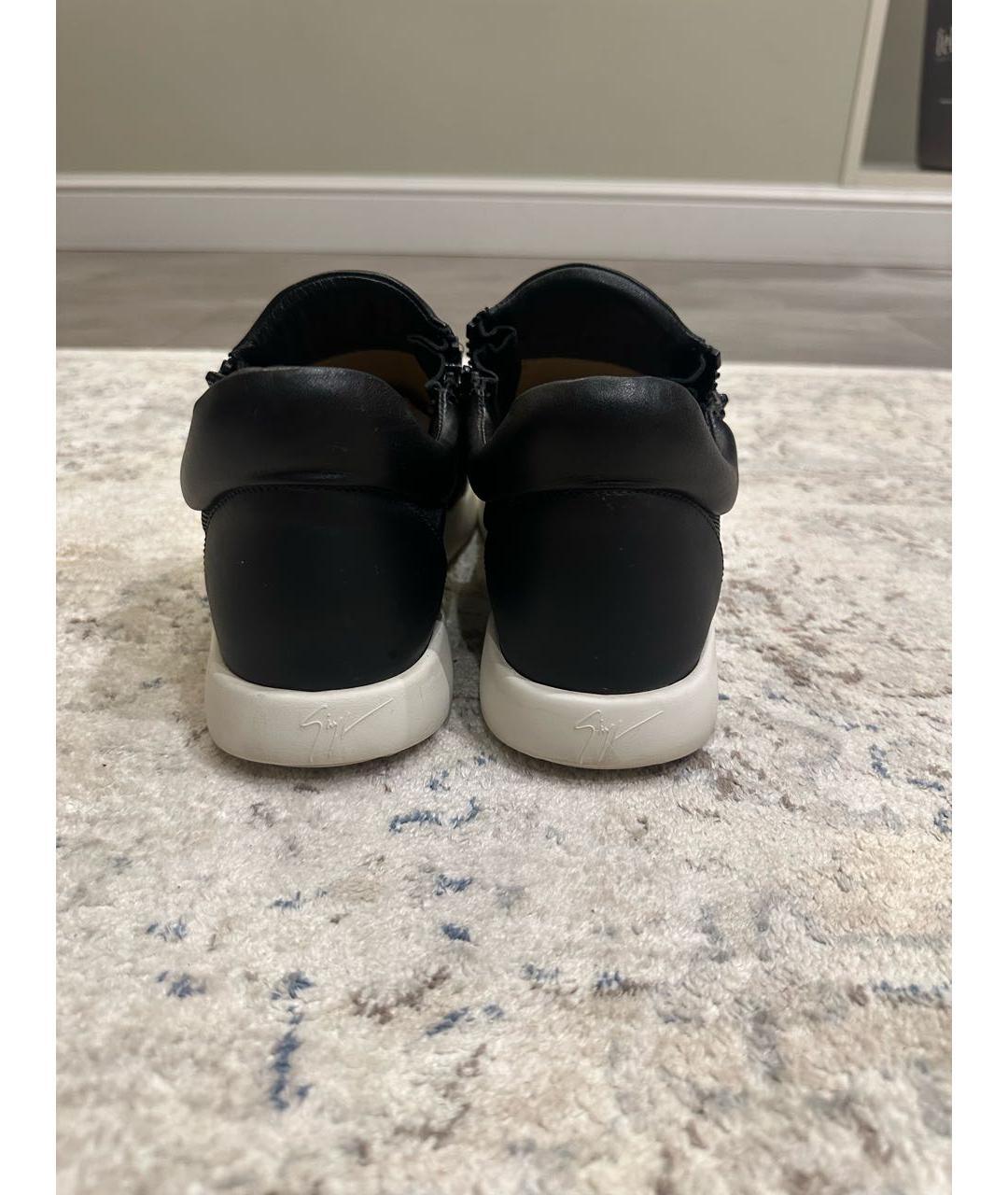 GIUSEPPE ZANOTTI DESIGN Черные текстильные высокие кроссовки / кеды, фото 4