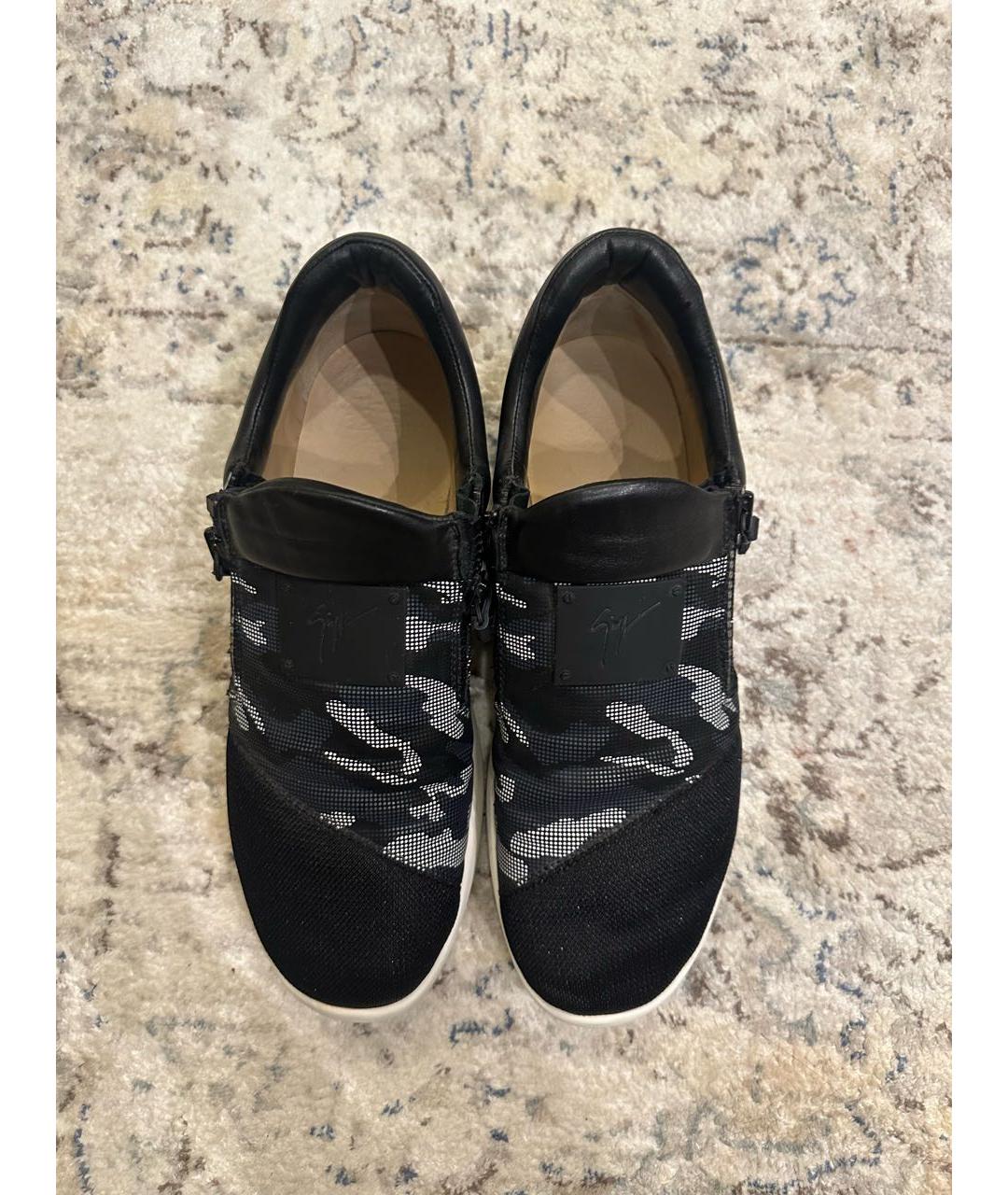 GIUSEPPE ZANOTTI DESIGN Черные текстильные высокие кроссовки / кеды, фото 3